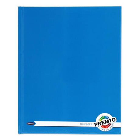Premto 9x7 Hardcover Notebook - 128 Pages - Printer Blue-Exercise Books-Premto|StationeryShop.co.uk