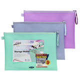 Premto A4+ Extra Durable Storage Wallets - Ice Pastel - Pack of 3-Document Folders & Wallets-Premto|StationeryShop.co.uk