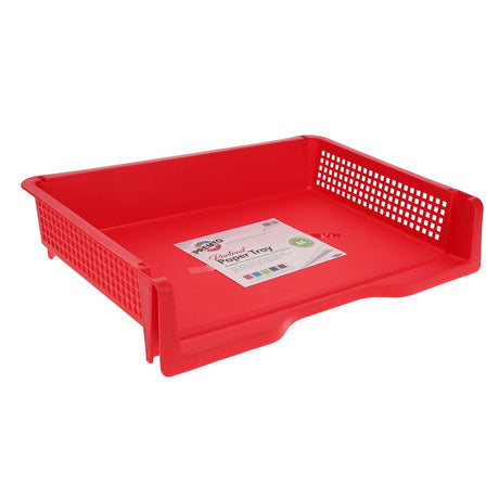 Premto A4 Paper Tray - Ketchup Red-File Boxes & Storage-Premto|StationeryShop.co.uk