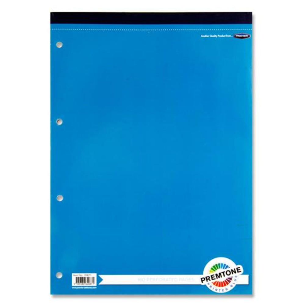 Premto A4 Refill Pad - Top Bound - 160 Pages - Printer Blue-Notebook Refills-Premto|StationeryShop.co.uk