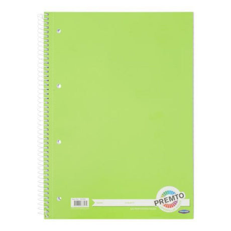 Premto A4 Spiral Notebook - 320 Pages - Caterpillar Green-A4 Notebooks-Premto|StationeryShop.co.uk