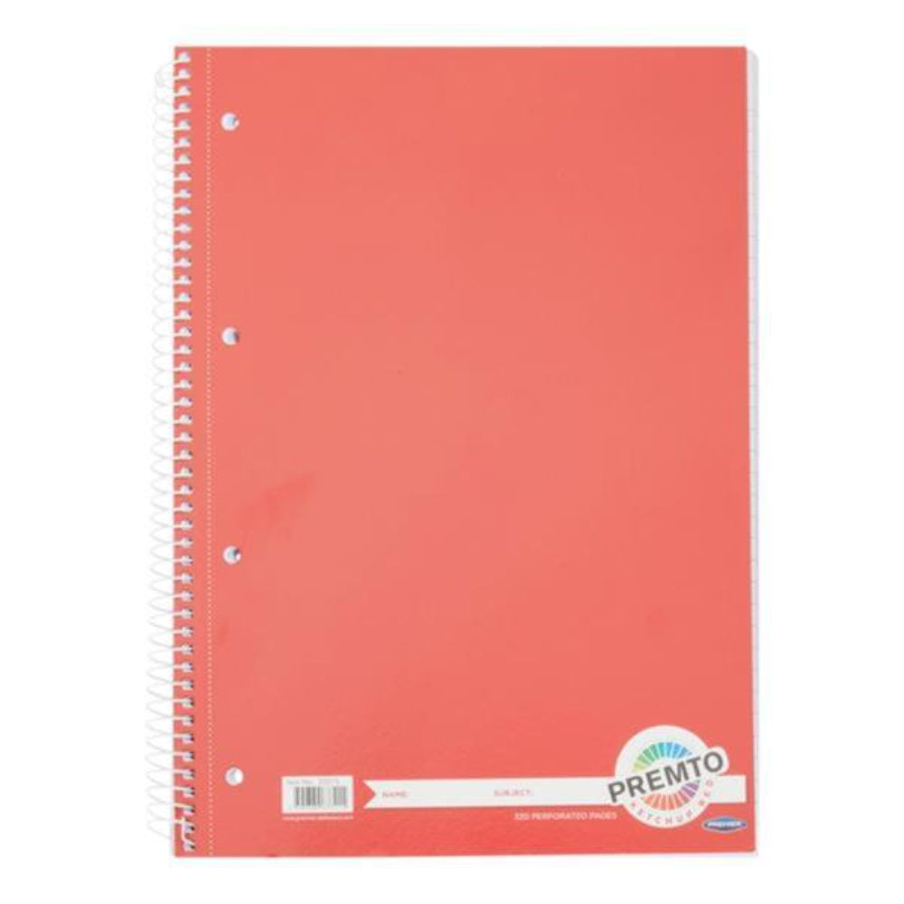 Premto A4 Spiral Notebook - 320 Pages - Ketchup Red-A4 Notebooks-Premto|StationeryShop.co.uk