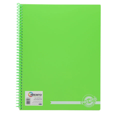 Premto A4 Spiral Notebook PP - 160 Pages - Caterpillar Green
