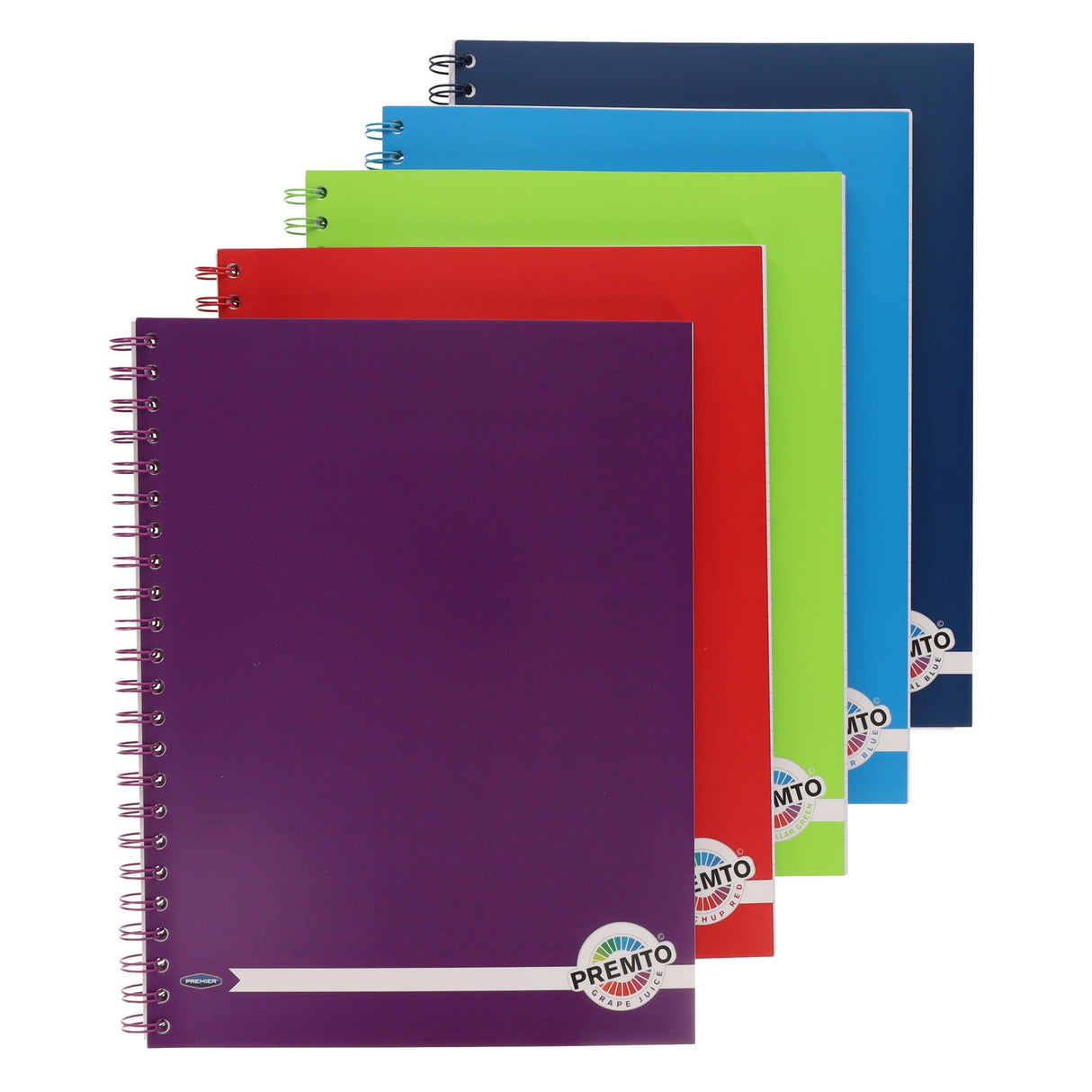 Premto A4 Wiro Notebook - 200 Pages - Admiral Blue-A4 Notebooks- Buy Online at Stationery Shop UK