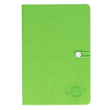 Premto A5 PU Leather Hardcover Notebook with Elastic Closure - 192 Pages - Caterpillar Green-A5 Notebooks-Premto|StationeryShop.co.uk