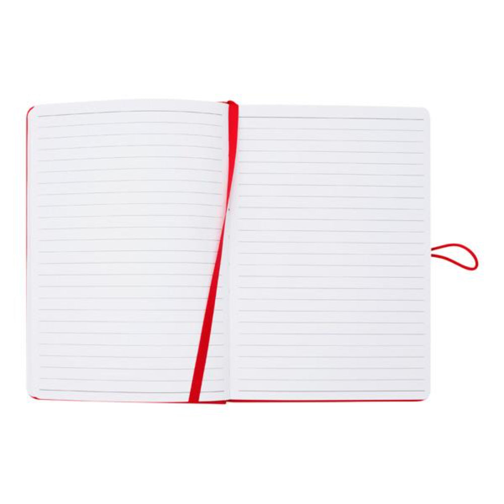 Premto A5 PU Leather Hardcover Notebook with Elastic Closure - 192 Pages - Ketchup Red-A5 Notebooks-Premto|StationeryShop.co.uk