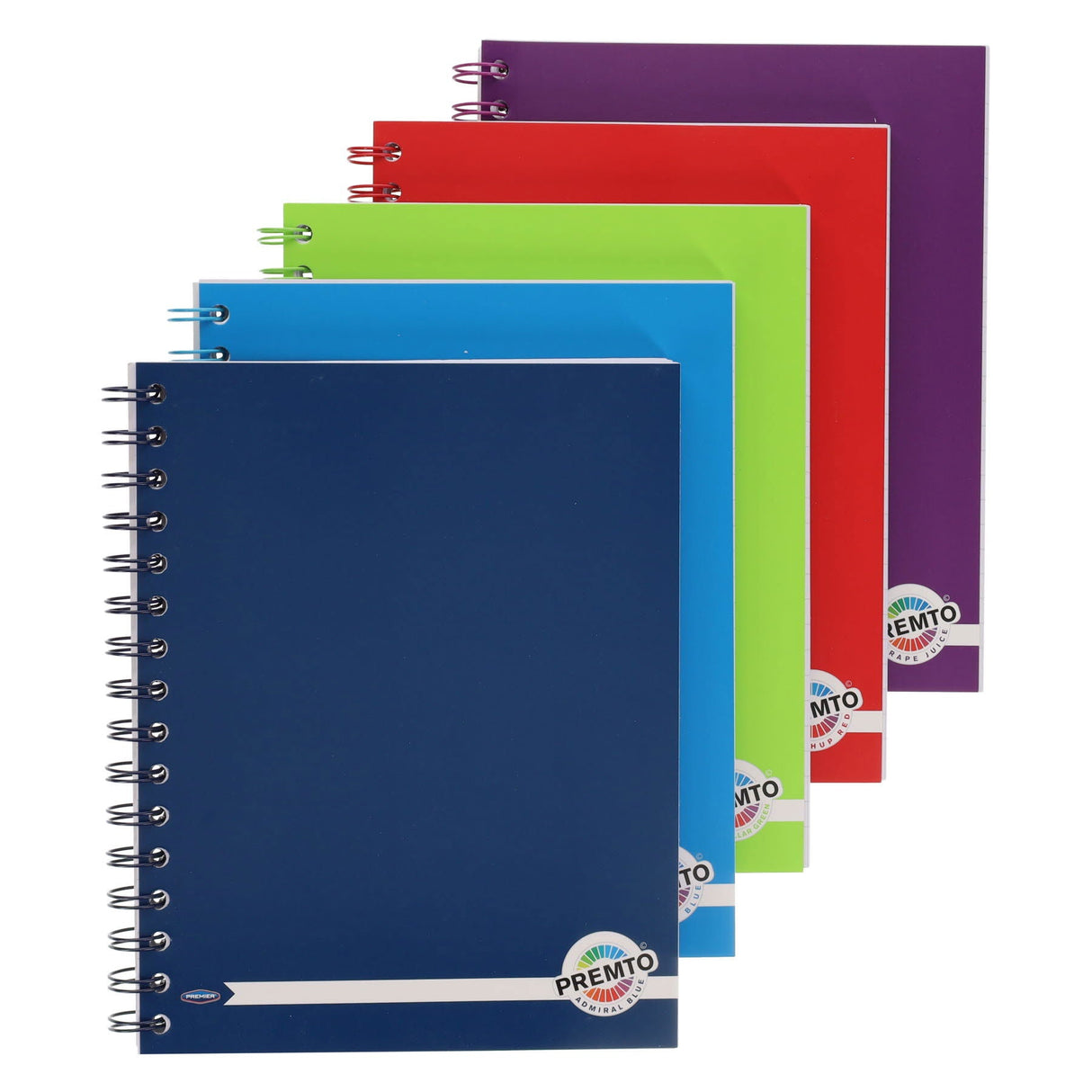 Premto A5 Wiro Notebook - 200 Pages - Admiral Blue-A5 Notebooks- Buy Online at Stationery Shop UK