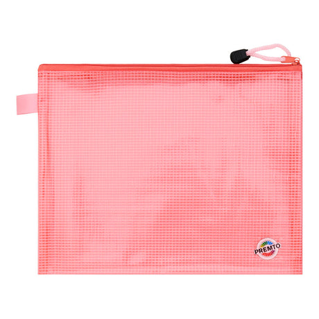 Premto B5 Extra Durable Mesh Wallet - Pink Sherbet-Mesh Wallet Bags-Premto|StationeryShop.co.uk