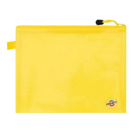 Premto B5 Extra Durable Mesh Wallet - Sunshine Yellow-Mesh Wallet Bags-Premto|StationeryShop.co.uk