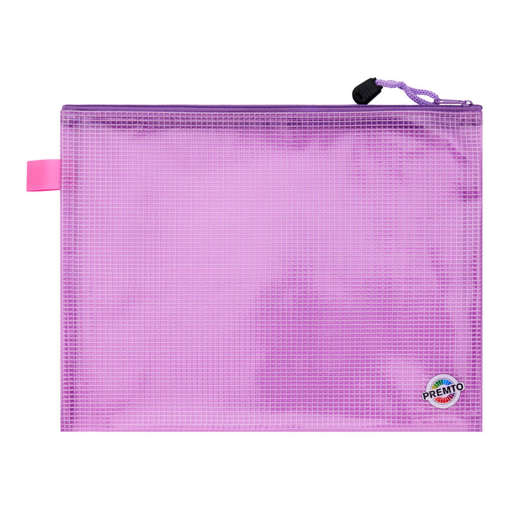 Premto B5 Extra Durable Mesh Wallet - Wild Orchid Purple-Mesh Wallet Bags-Premto|StationeryShop.co.uk