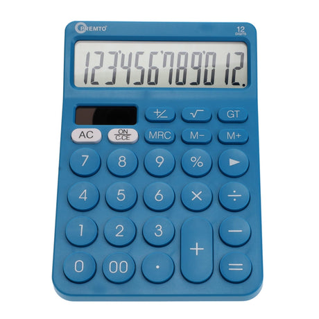 Premto Desktop Calculator Maths Essentials - Printer Blue-Calculators-Premto|StationeryShop.co.uk