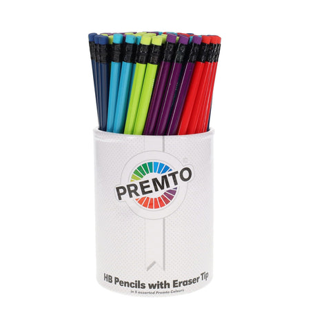 Premto HB Pencils With Eraser Tip - Tub of 100-Pencils- Buy Online at Stationery Shop UK
