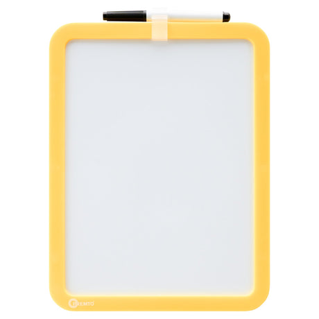 Premto Magnetic White Board With Dry Wipe Marker - Sunshine Yellow - 285x215mm-Whiteboards-Premto|StationeryShop.co.uk