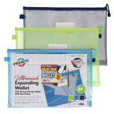 Premto Multipack | B4+ Ultramesh Expanding Wallet with Zip - Pack of 3-Mesh Wallet Bags-Premto|StationeryShop.co.uk