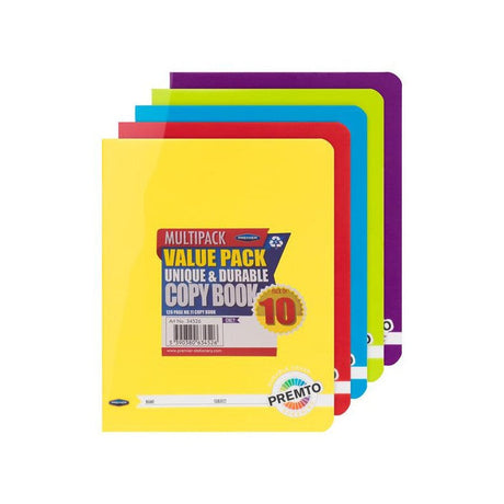 Premto Multipack | No.11 Durable Cover Copy Book - 120 Pages - Pack of 10-Copy Books-Premto|StationeryShop.co.uk