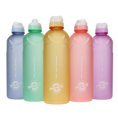 Premto Multipack | Pastel 750ml Stealth Soft Touch Bottle - Pack of 5-Water Bottles-Premto|StationeryShop.co.uk
