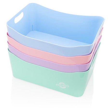 Premto Multipack | Pastel Large Storage Basket - 340x225x140mm - Pack of 4-Storage Boxes & Baskets-Premto|StationeryShop.co.uk