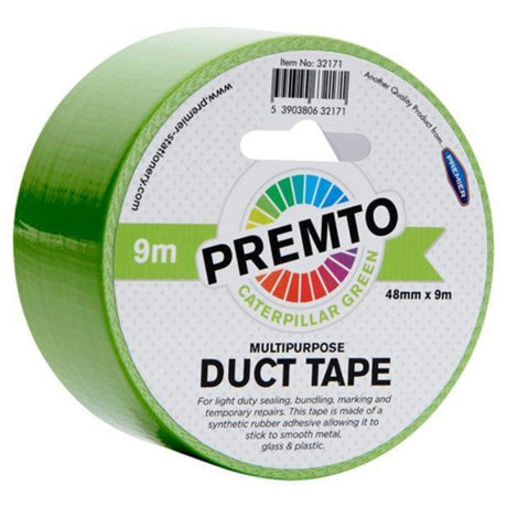 Premto Multipurpose Duct Tape - 48mm x 9m - Caterpillar Green-Multipurpose Tape-Premto|StationeryShop.co.uk