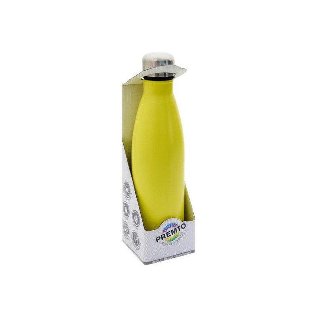 Premto Pastel 500ml Stainless Steel Water Bottle - Primrose Yellow