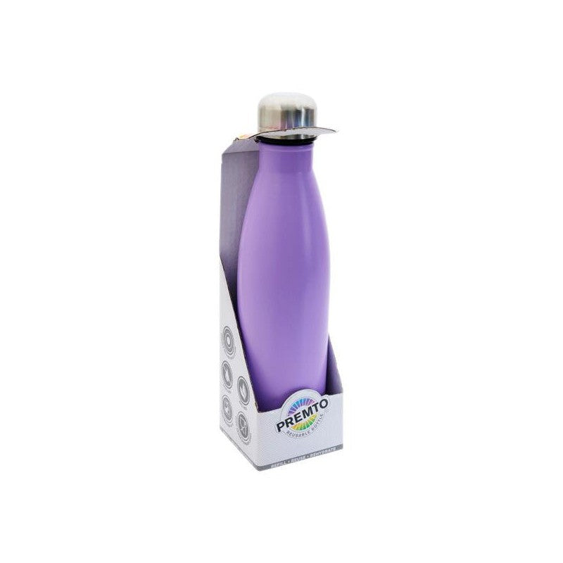 Premto Pastel 500ml Stainless Steel Water Bottle - Wild Orchid Purple-Flasks & Thermos-Premto|StationeryShop.co.uk