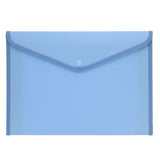 Premto Pastel A4+ Button Wallet - Cornflower Blue-Document Folders & Wallets- Buy Online at Stationery Shop UK