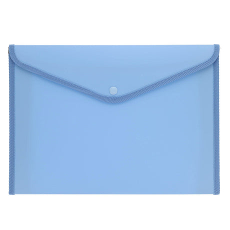 Premto Pastel A4+ Button Wallet - Cornflower Blue-Document Folders & Wallets- Buy Online at Stationery Shop UK