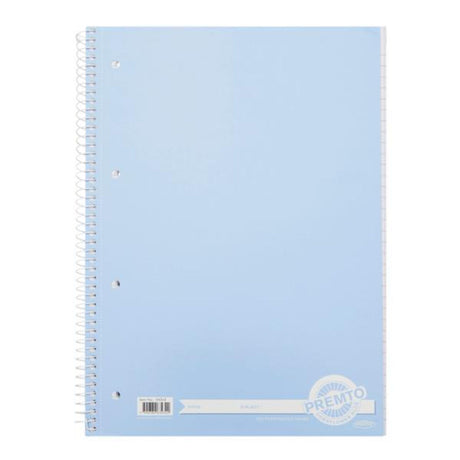 Premto Pastel A4 Spiral Notebook - 320 Pages - Cornflower Blue-A4 Notebooks-Premto|StationeryShop.co.uk