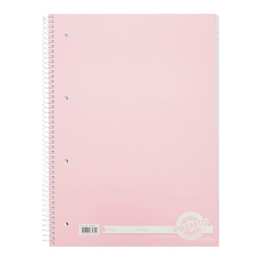 Premto Pastel A4 Spiral Notebook - 320 Pages - Pink Sherbet-A4 Notebooks-Premto|StationeryShop.co.uk