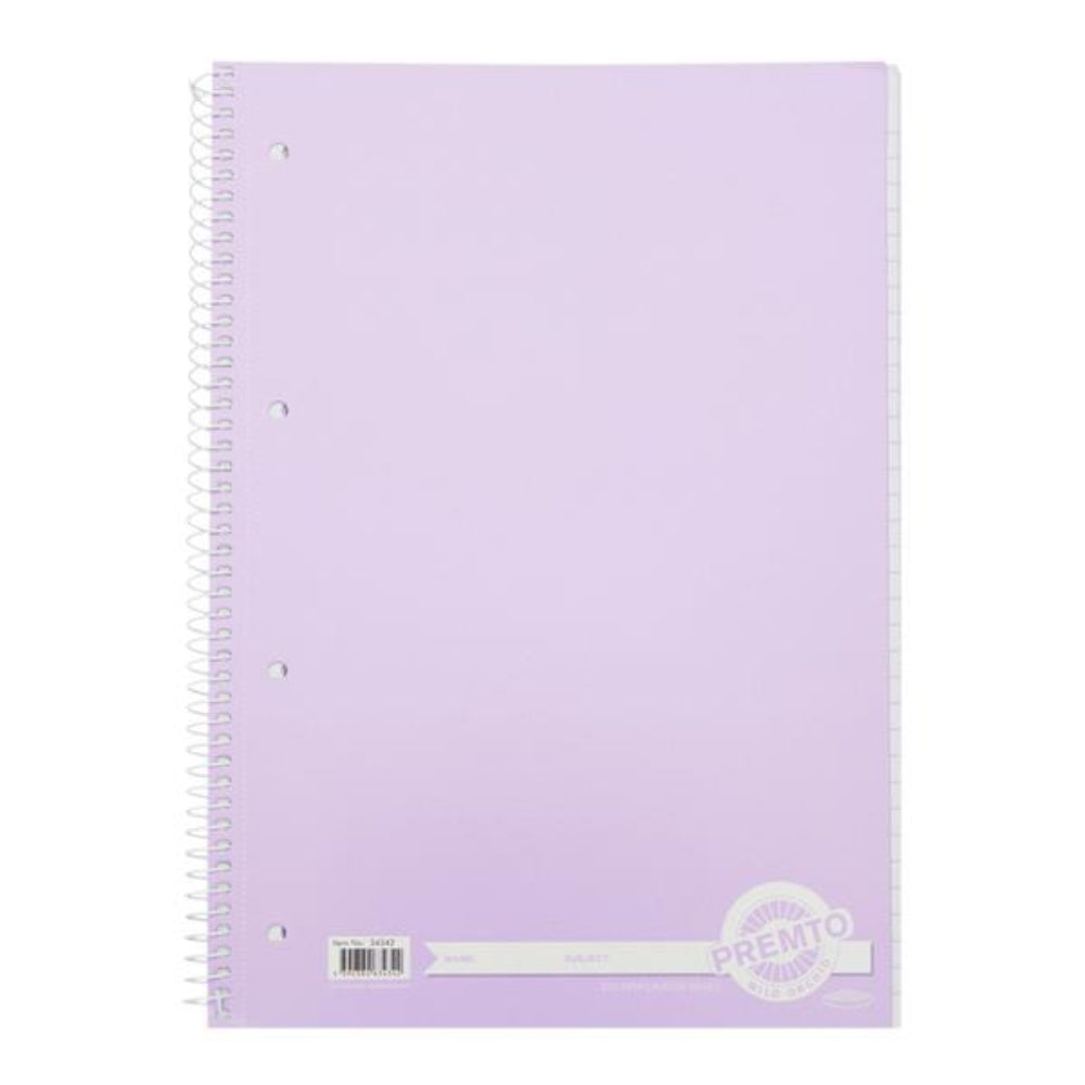 Premto Pastel A4 Spiral Notebook - 320 Pages - Wild Orchid-A4 Notebooks-Premto|StationeryShop.co.uk