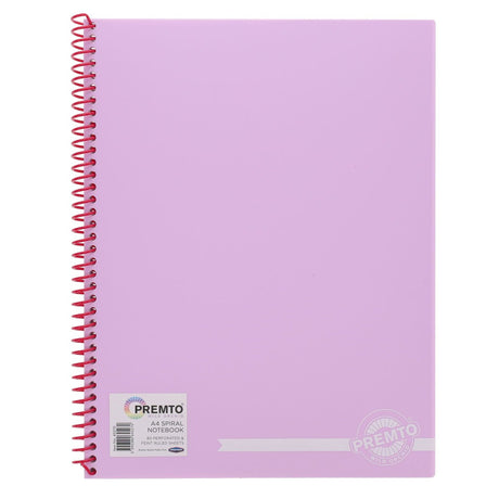 Premto Pastel A4 Spiral Notebook PP - 160 Pages - Wild Orchid