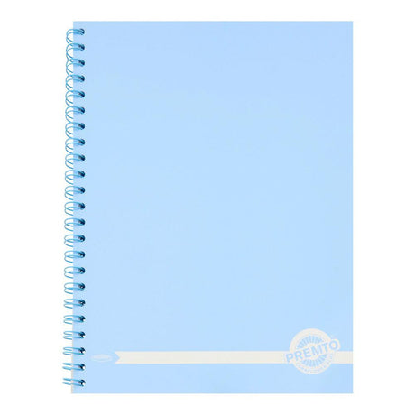 Premto Pastel A4 Wiro Notebook - 200 Pages - Cornflower Blue-A4 Notebooks-Premto|StationeryShop.co.uk