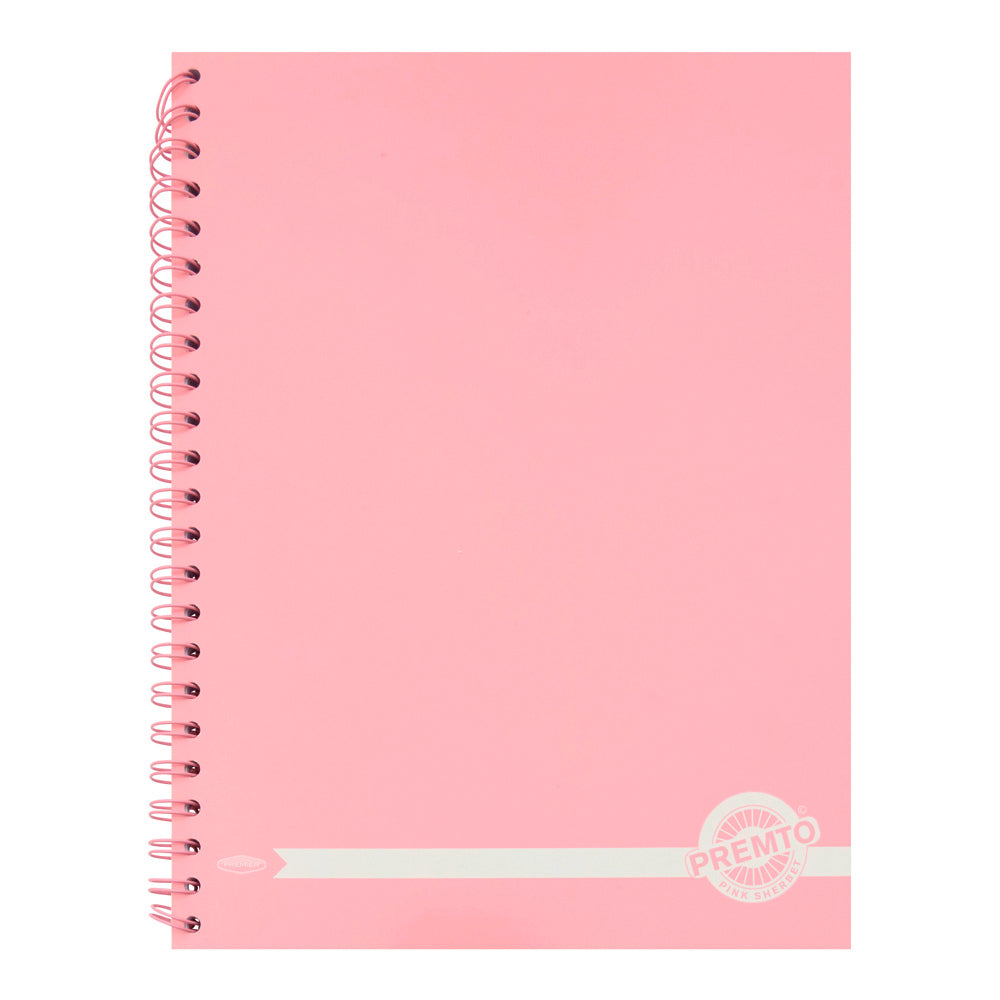 Premto Pastel A4 Wiro Notebook - 200 Pages - Pink Sherbet-A4 Notebooks-Premto|StationeryShop.co.uk