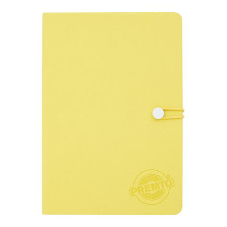Premto Pastel A5 PU Leather Hardcover Notebook with Elastic Closure - 192 Pages - Primrose Yellow-A5 Notebooks-Premto|StationeryShop.co.uk