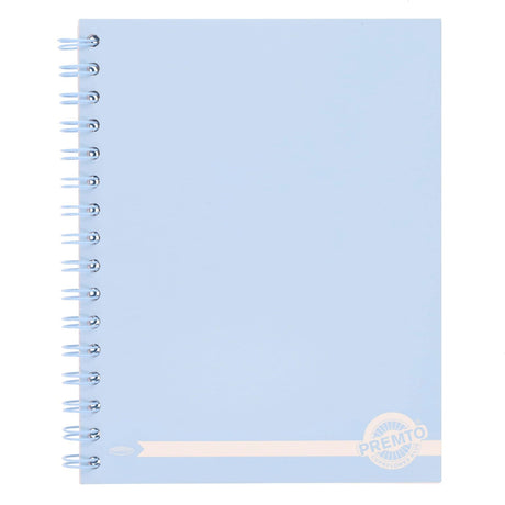 Premto Pastel A5 Wiro Notebook - 200 Pages - Cornflower Blue-A5 Notebooks-Premto|StationeryShop.co.uk