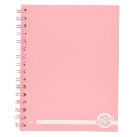 Premto Pastel A5 Wiro Notebook - 200 Pages - Pink Sherbet-A5 Notebooks-Premto|StationeryShop.co.uk