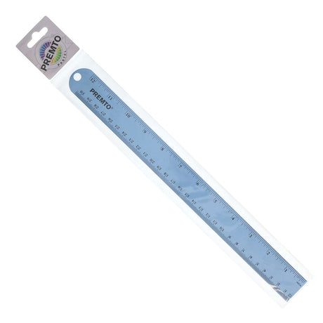 Premto Pastel Aluminium Ruler 30cm - Cornflower Blue-Rulers-Premto|StationeryShop.co.uk