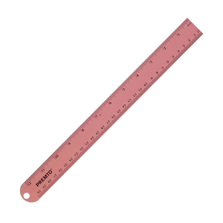 Premto Pastel Aluminium Ruler 30cm - Pink Sherbet-Rulers-Premto|StationeryShop.co.uk