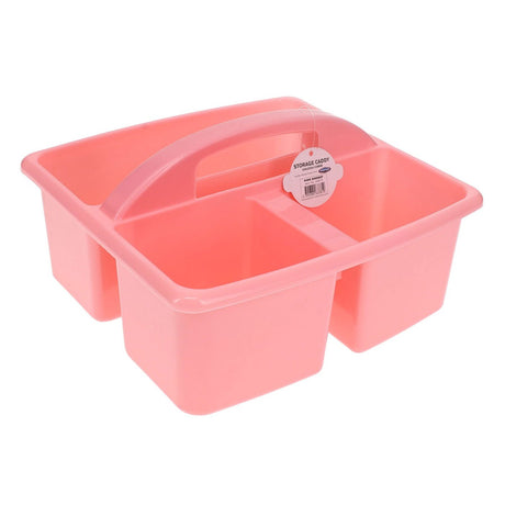 Premto Pastel Storage Caddy - 235x225x130mm - Pink Sherbet-Storage Caddies-Premto|StationeryShop.co.uk