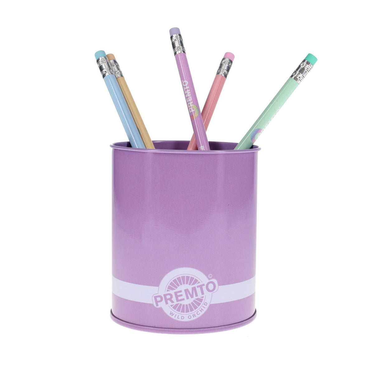 Premto Pastel Tin Pencil Pot - Wild Orchid-Desk Tidy-Premto|StationeryShop.co.uk