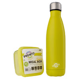 Premto Snack Box & Stainless Steel Bottle - Pastel - Primrose Yellow-Lunch Sets-Premto|StationeryShop.co.uk