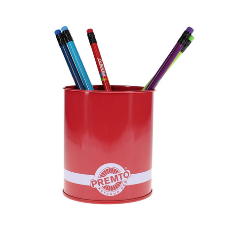 Premto Tin Pencil Pot - Ketchup Red-Desk Tidy-Premto|StationeryShop.co.uk