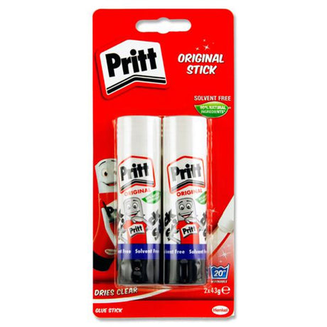 Pritt Glue Stick - 42g - Pack of 2-Craft Glue & Office Glue-Pritt|StationeryShop.co.uk