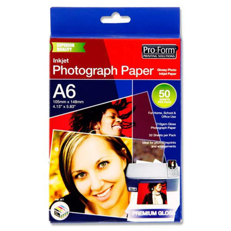 Pro:Form A6 Photograph Inkjet Paper - 50 Sheets-Photo Paper-Pro:Form|StationeryShop.co.uk