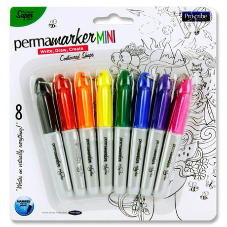 Pro:Scibe Mini Permanent Markers - Pack of 8-Markers-Pro:Scribe|StationeryShop.co.uk