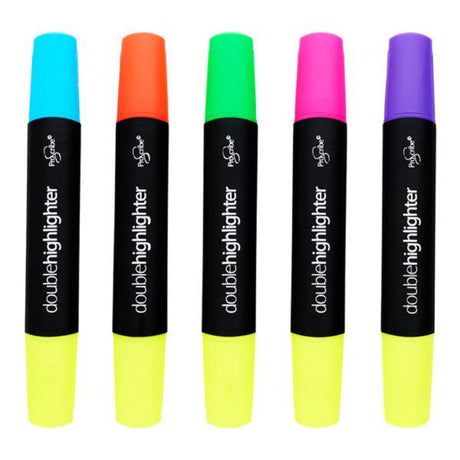 Pro:Scribe Double Ended Highlighter Markers - Pack of 5-Highlighters-Pro:Scribe|StationeryShop.co.uk