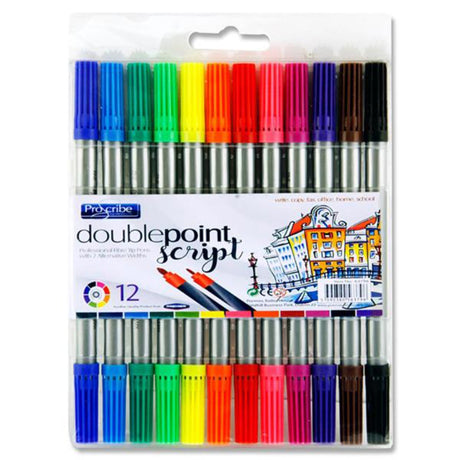Pro:Scribe Double Sided Thick/Thin Markers - Pack of 12-Felt Tip Pens-Pro:Scribe|StationeryShop.co.uk