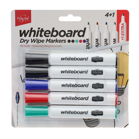 Pro:Scribe Dry Wipe Markers - Pack of 5-Whiteboard Markers-Pro:Scribe|StationeryShop.co.uk