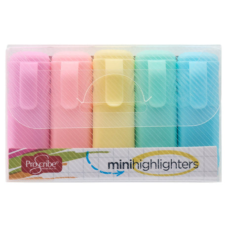 Pro:Scribe Pastel Mini Highlighters - Pack of 5-Highlighters-Pro:Scribe|StationeryShop.co.uk