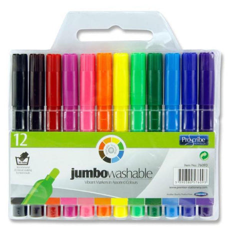 Pro:Scribe Washable Jumbo Markers - Pack of 12-Markers-Pro:Scribe|StationeryShop.co.uk