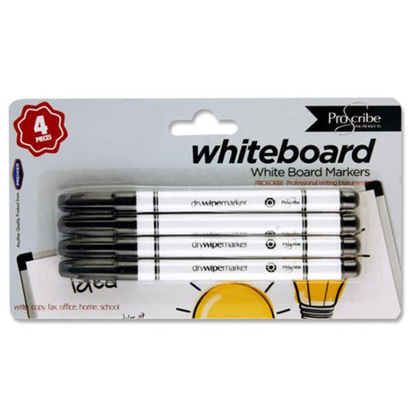 Pro:Scribe Whiteboard Markers - Black - Pack of 4-Whiteboard Markers-Pro:Scribe|StationeryShop.co.uk